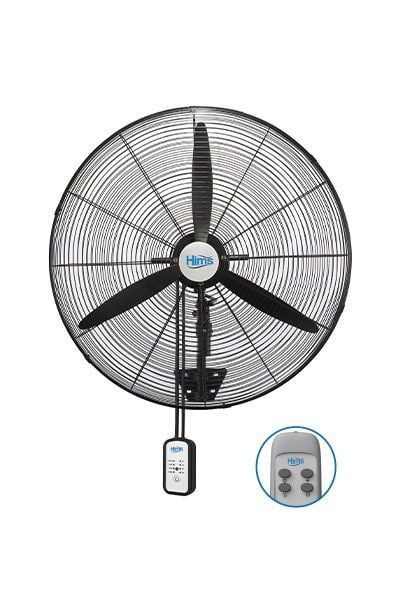 Hims HEF-DK750 210W 75 cm Siyah 3 Kanat Kumandali Sanayi Tipi Duvar Vantilatörü