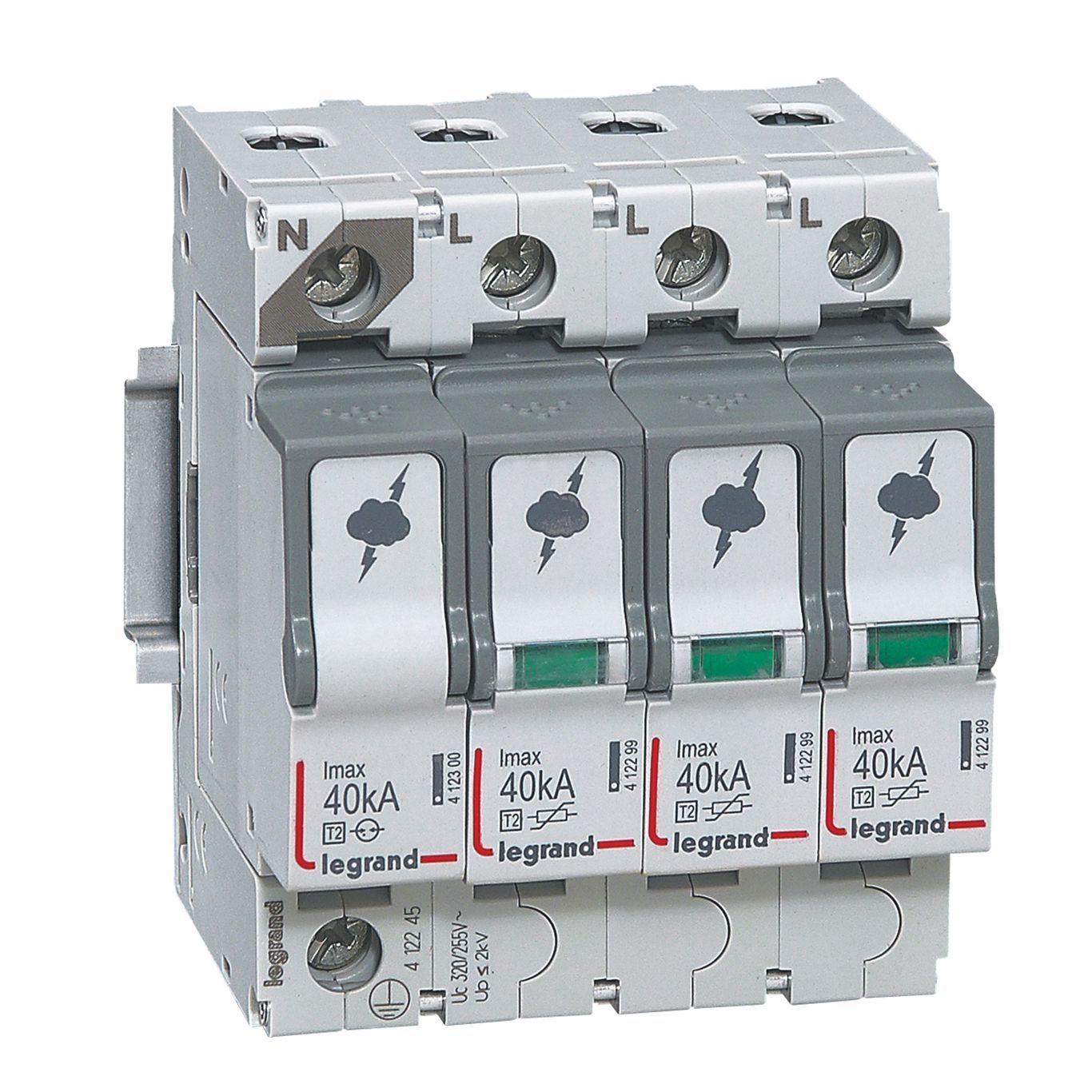 Legrand Sayaç sonrası için parafudr Tip 2 C tipi Imax 40kA Up:1.7kV 3Kutup + N LEG-412245