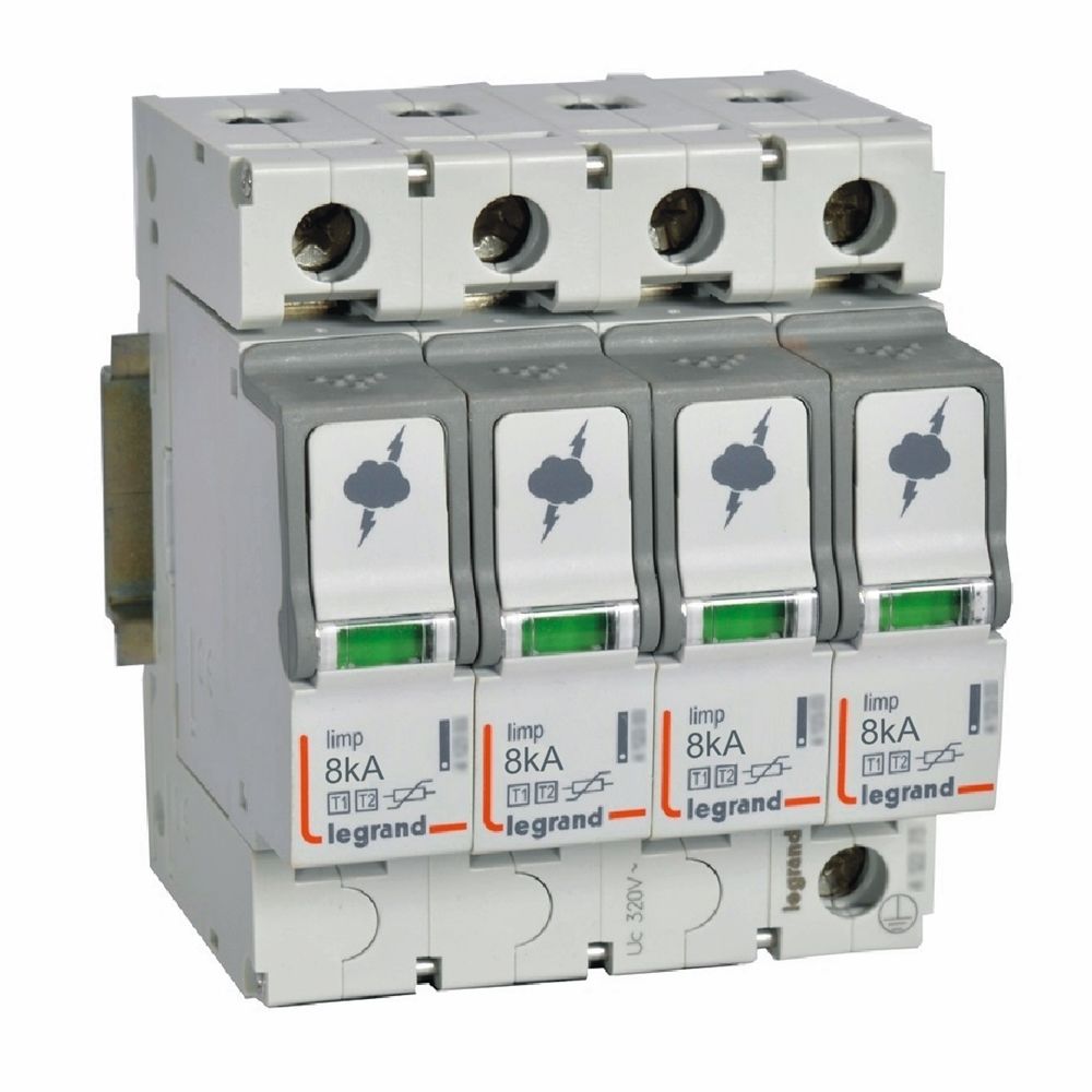 Legrand Ana dağıtım panosu için parafudr Tip1 - Tip 2 veya B + C tipi 4 kutup Up:1.3kV LEG-412253