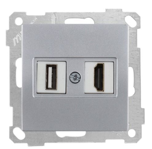 Mutlusan Mek+Tuş Data Prizi 1*Usb/1*Hdmı İnox - 2100 459 0182