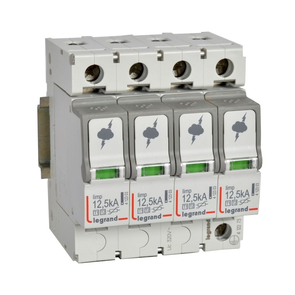 Legrand Ana dağıtım panosu için parafudr Tip1 - Tip 2 veya B + C tipi 4 kutup Up:1.5kV LEG-412273