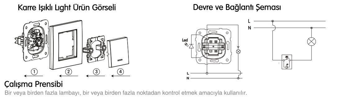 viko karre ışıklı anahtar 