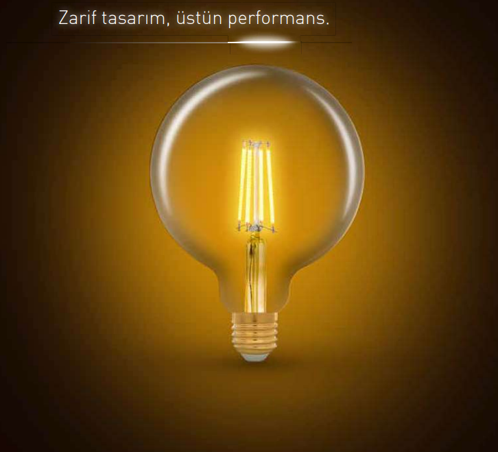 Panasonic E27 LED Filaman G125 Rustik Lamba 7W 806lm 2700K