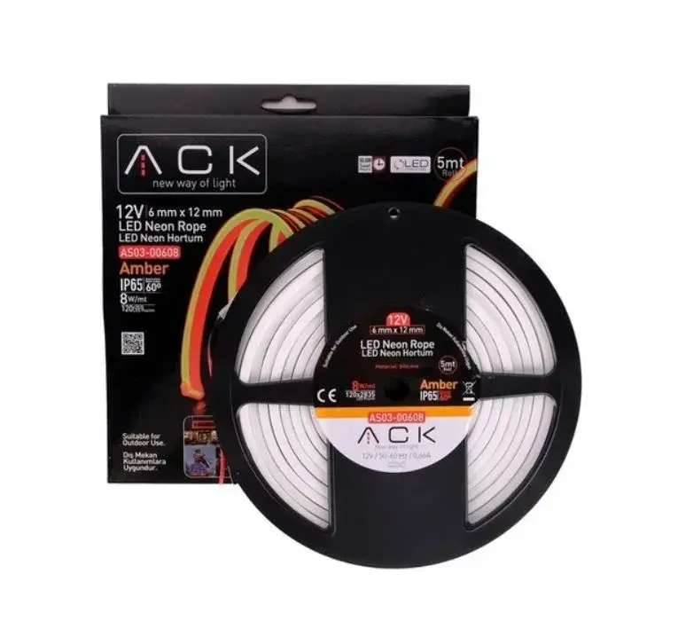 ACK 12V Neon Hortum Amber 5Mt/Makara 2835 AS03-00608