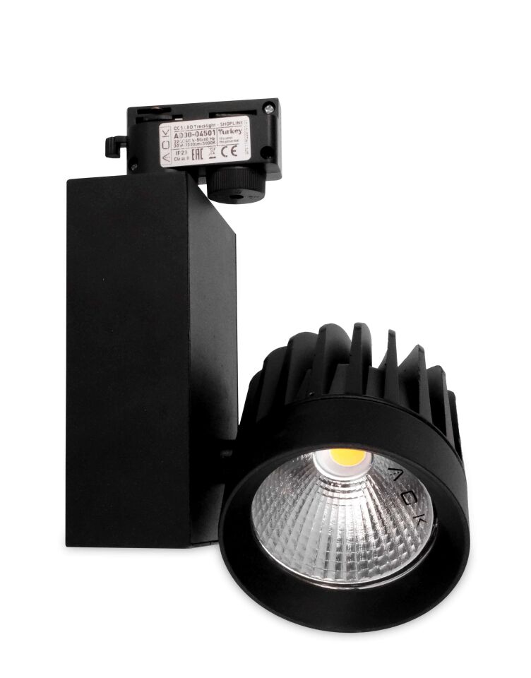 ACK 30W Sıyah 3000K Cob Led Monofaze Ray Armatürü AD30-04501
