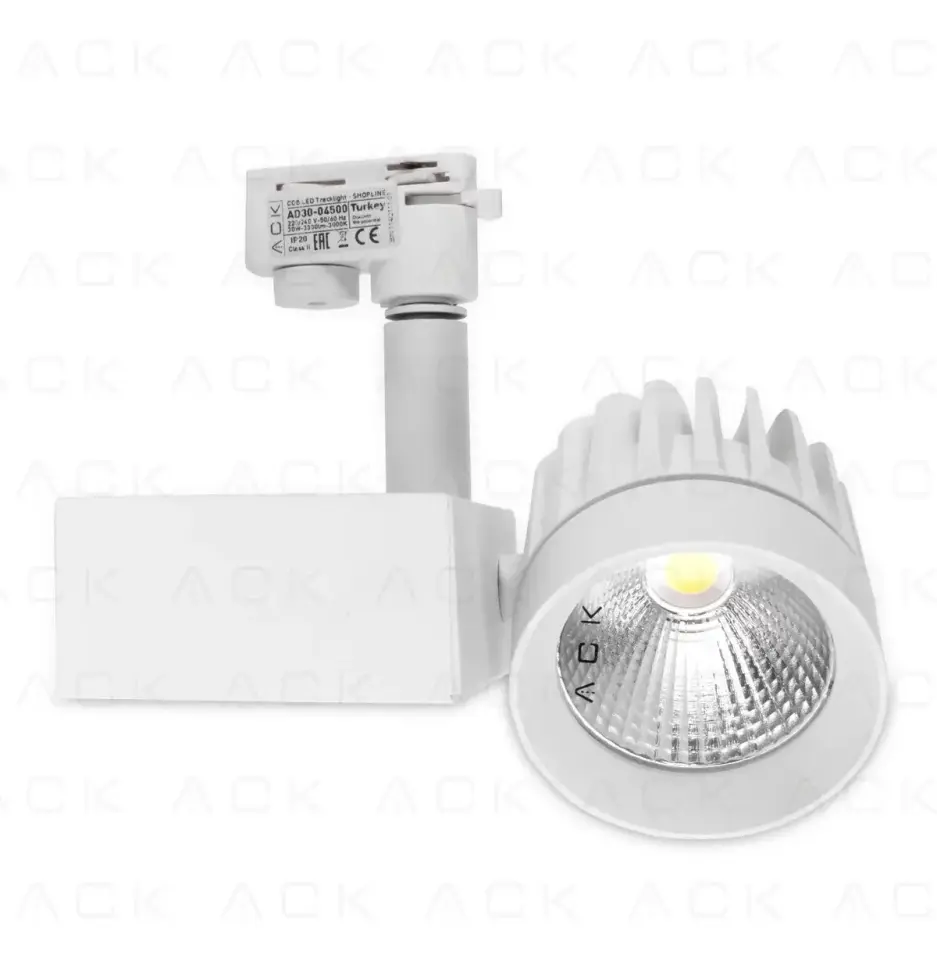 ACK 30W Beyaz 4000K Cob Led Monofaze Ray Armatürü AD30-04510