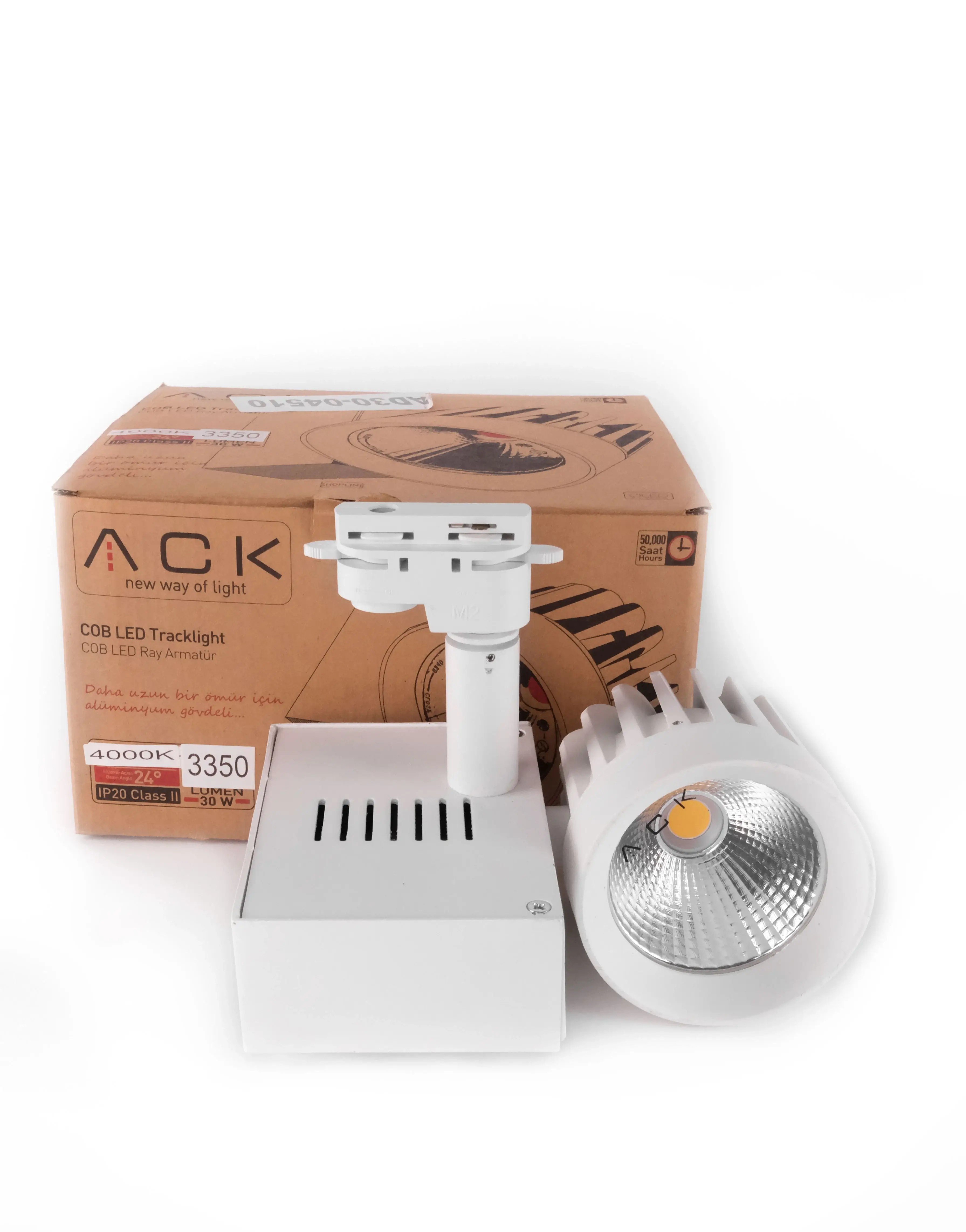 ACK 30W Beyaz 4000K Cob Led Monofaze Ray Armatürü AD30-04510