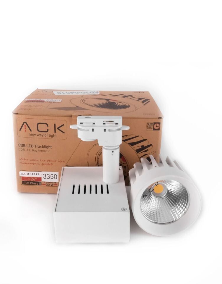 ACK 30W Beyaz 4000K Cob Led Monofaze Ray Armatürü AD30-04510