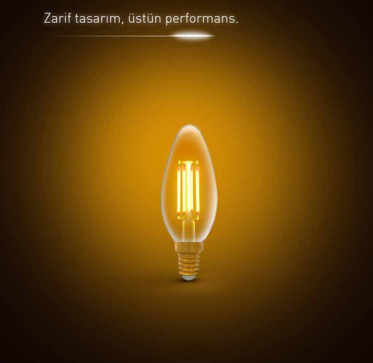 Panasonic LED Filaman E14 Rustik Lamba 4W 360lm 2700K