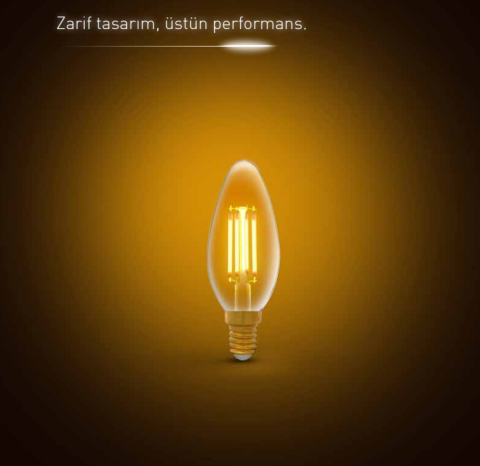 Panasonic LED Filaman E14 Rustik Lamba 4W 360lm 2700K