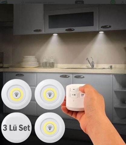 Uzaktan Kumandali 3 Lü Ayarlanabilir Spot LED Isik