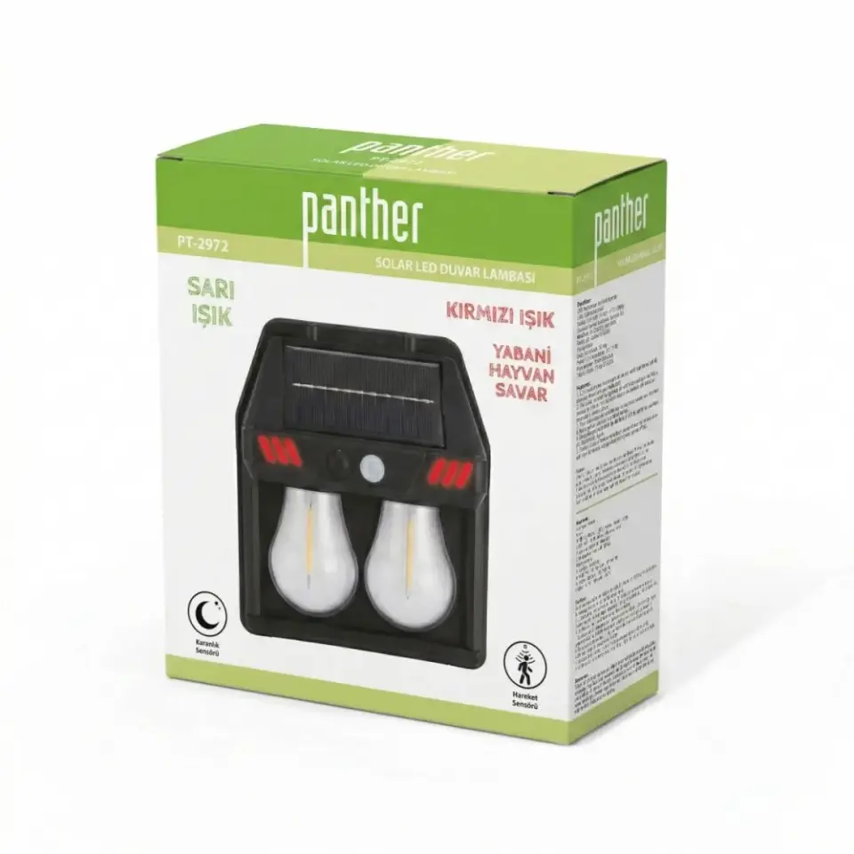 Panther Pt-2972 Solar Led Duvar Lambasi
