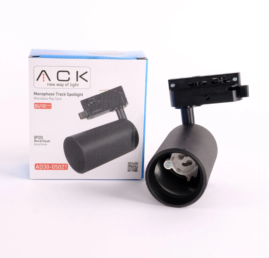 ACK Monofaze Ray Spot Gu10 Duylu / Siyah AD30-05021 en uygun fiyatlı satıcı