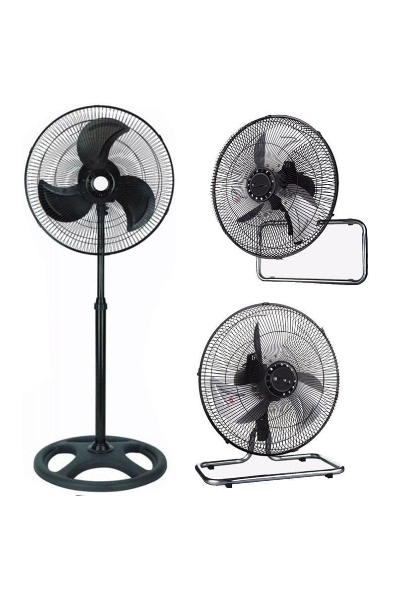 Vanti KCF276 130W 18 inç Metal 3 Kanatlı Sanayi Tipi Duvar Masa ve Ayaklı Vantilatör