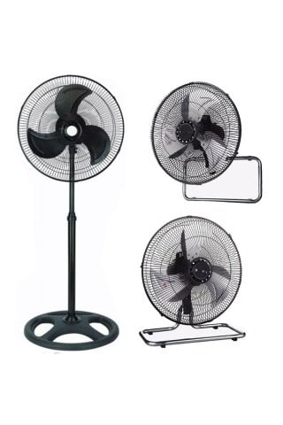 Vanti KCF276 130W 18 inç Metal 3 Kanatlı Sanayi Tipi Duvar Masa ve Ayaklı Vantilatör