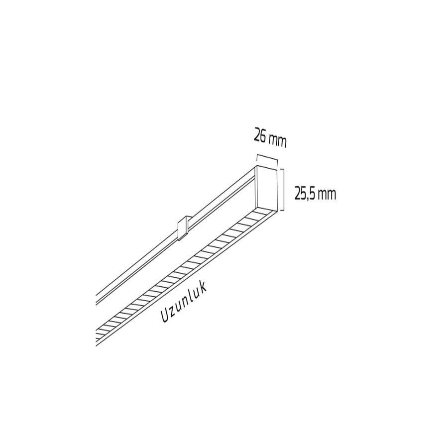 Goya Gy 8053-58 Cm Siyah Kasa 15W 6500K Linear Armatür