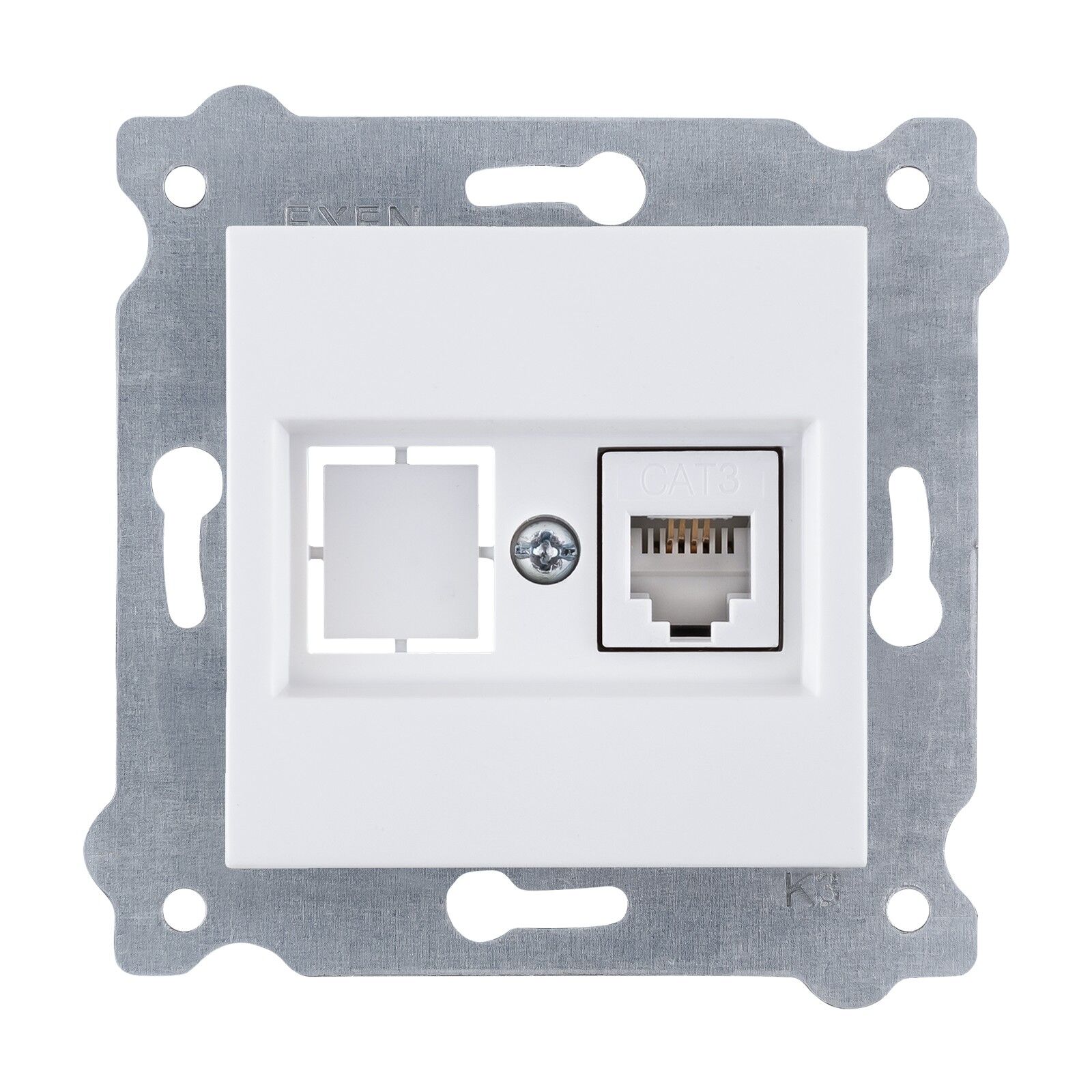 Exen Beyaz Modül+Kapak  Nümeris Telefon Prizi (Cat3 Kablosuz)