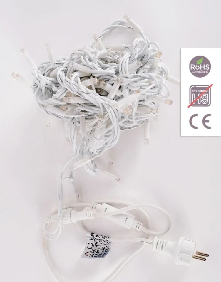 ACK 10Mt 100Led 3000K 220V Lüks Serı Eklenebılır Led AS90-00100