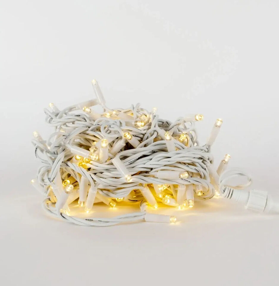 ACK 10Mt 100Led 3000K 220V Lüks Serı Eklenebılır Led Flashlı Beyaz Kablo AS90-00100F