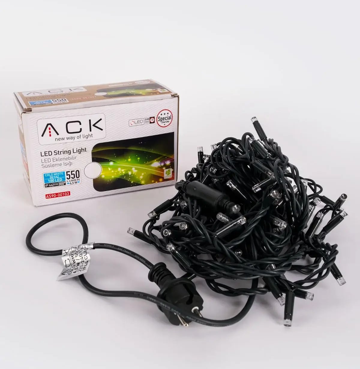 ACK 10Mt 100Led 6500K 220V Lüks Serı Eklenebılır Led AS90-00103 en uygun fiyatlı satıcı