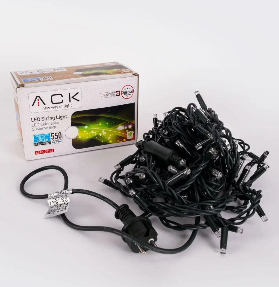 ACK 10Mt 100Led 6500K 220V Lüks Serı Eklenebılır Led AS90-00103