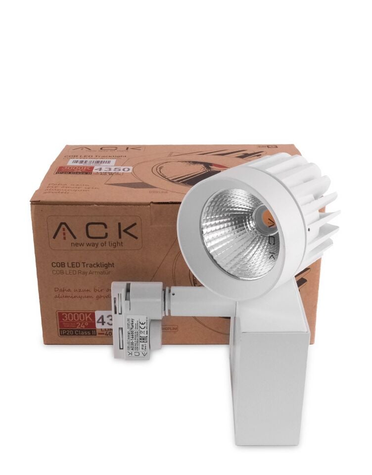 ACK 40W Beyaz 3000K Cob Led Monofaze Ray Armatürü AD30-14600