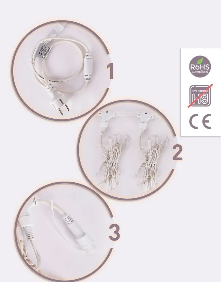 ACK 3000K 220V 400Led Perde Flaşlı AS90-00300F