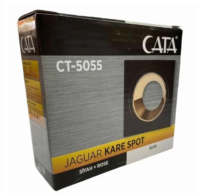 Cata CT-5055 Gu10 Siyah-Bakır Jaguar Kare Spot Kasası