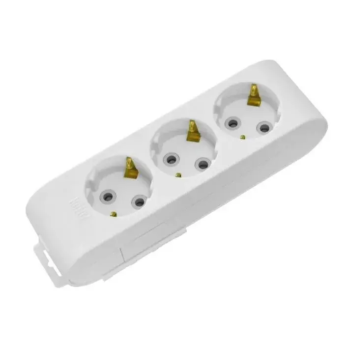 Horoz 210-000-301 DECO 3 LÜ TOPRAKLI BEYAZ GRUP PRIZ (KLEMENSLI)