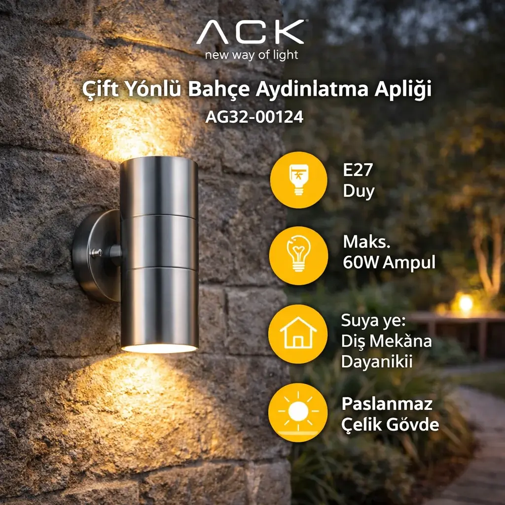 Ack Bahçe Aydinlatma Aplik en uygun fiyatlı satıcı