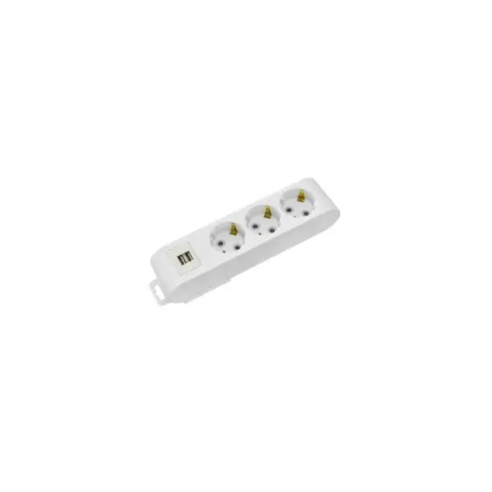 Horoz 210-000-304 DECO 3 LÜ  USB'LI BEYAZ (KLEMENSLI)
