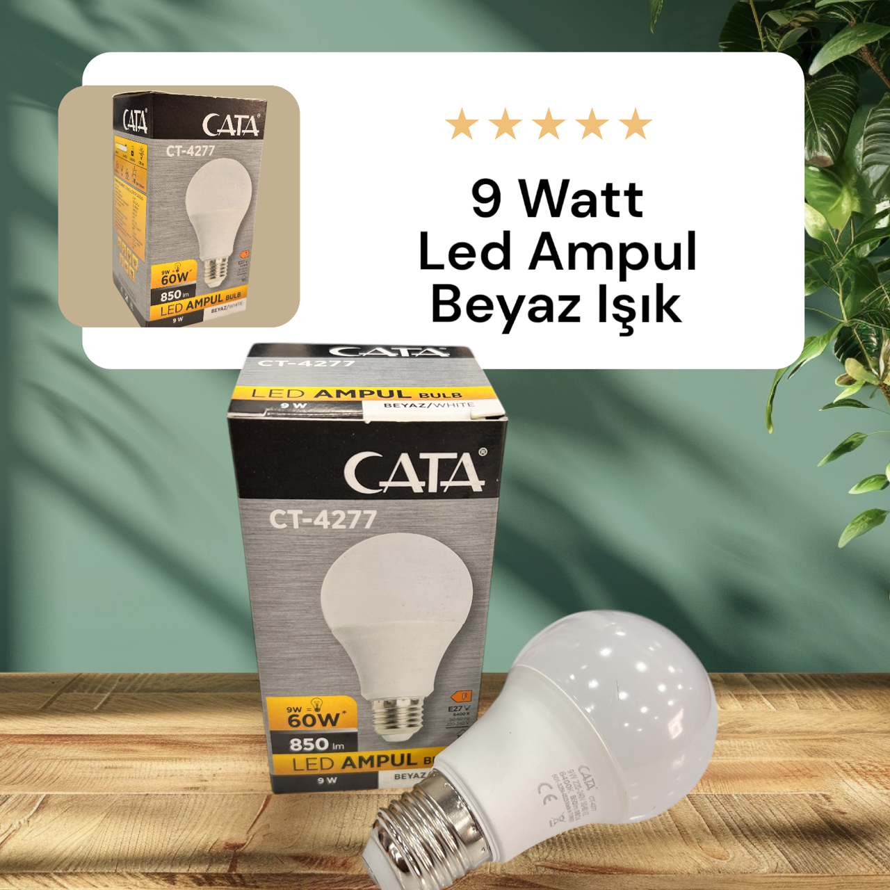 Cata 9W Beyaz Işık Led Ampul CT-4277