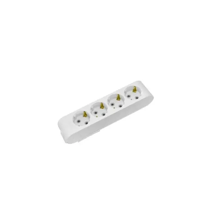 Horoz 210-000-401 DECO 4 LÜ TOPRAKLI BEYAZ GRUP PRIZ (KLEMENSLI)