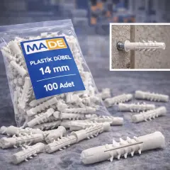 Made Plastik Dübel 14 Mm 100 Adet