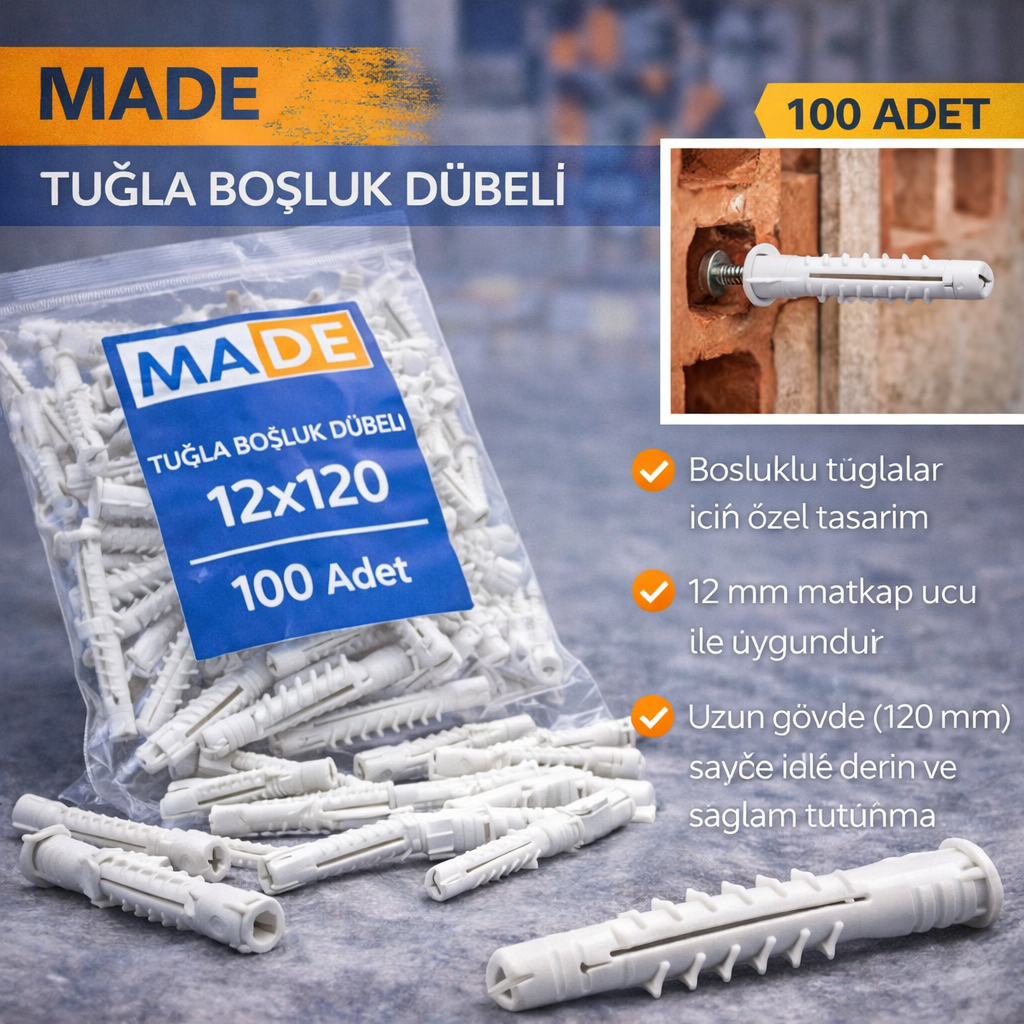 Made Tugla Bosluk Dübeli 10 X 58  250 Adet
