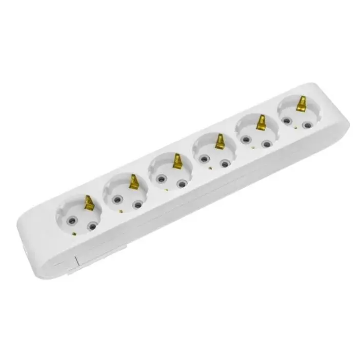 Horoz 210-000-601 DECO 6 LI TOPRAKLI BEYAZ GRUP PRIZ (KLEMENSLI)