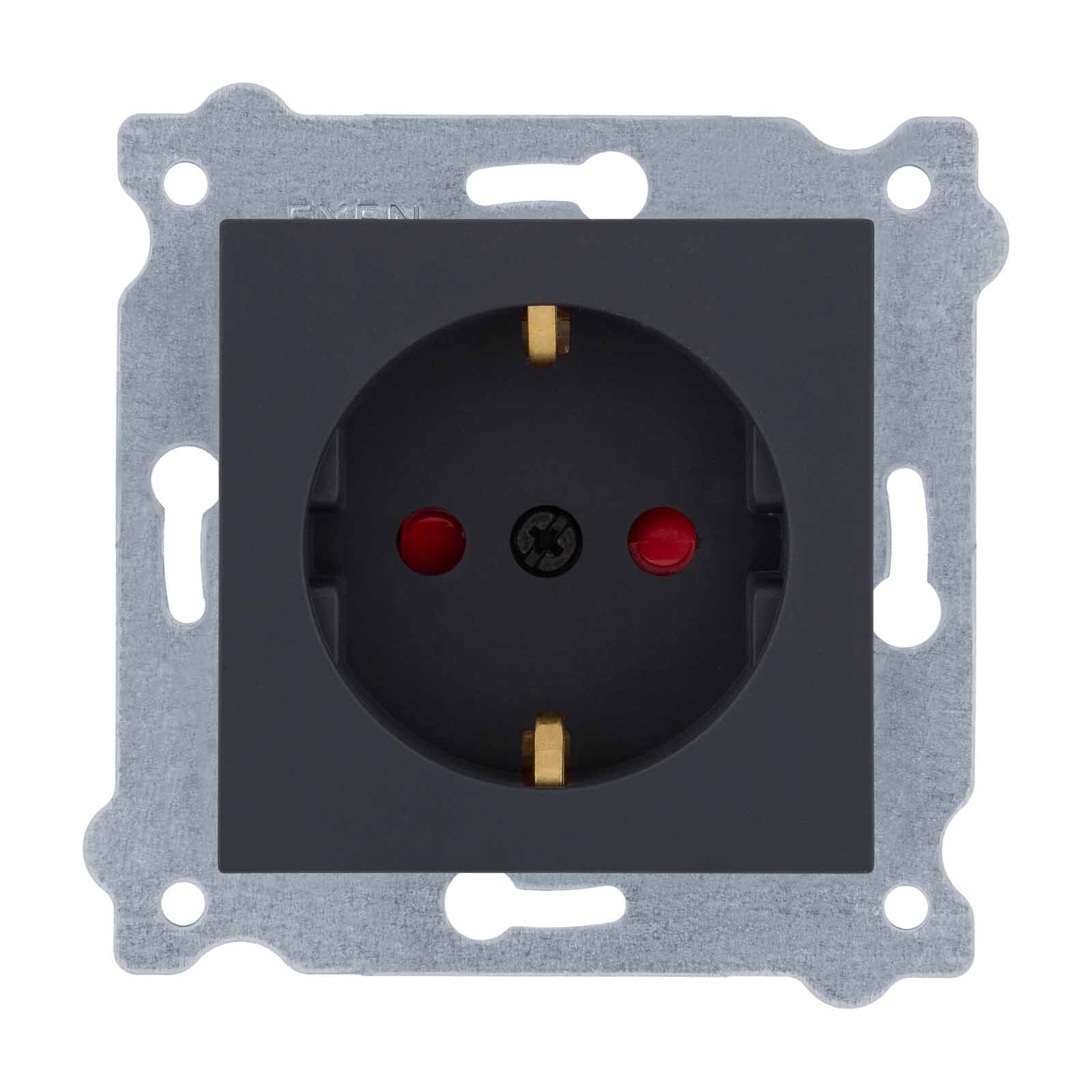 Exen Füme Modül+Kapak  Çocuk Korumali Toprakli Priz