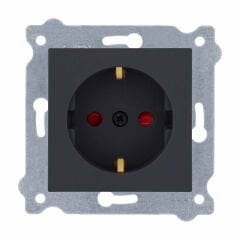 Exen Füme Modül+Kapak  Çocuk Korumali Toprakli Priz