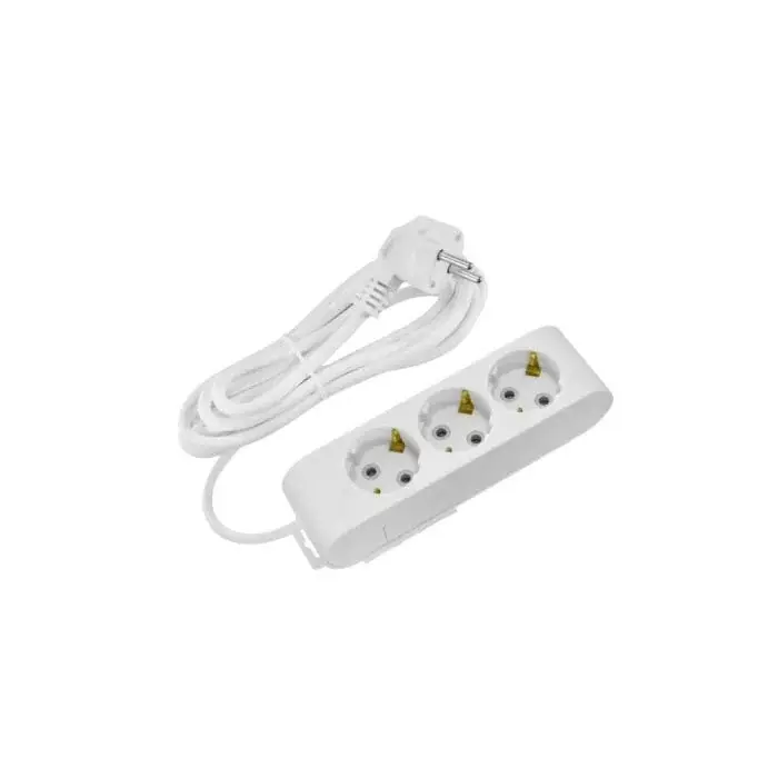 Horoz 210-002-301 DECO 3 LÜ TOPRAKLI BEYAZ GRUP PRIZ (2M) (3*1)