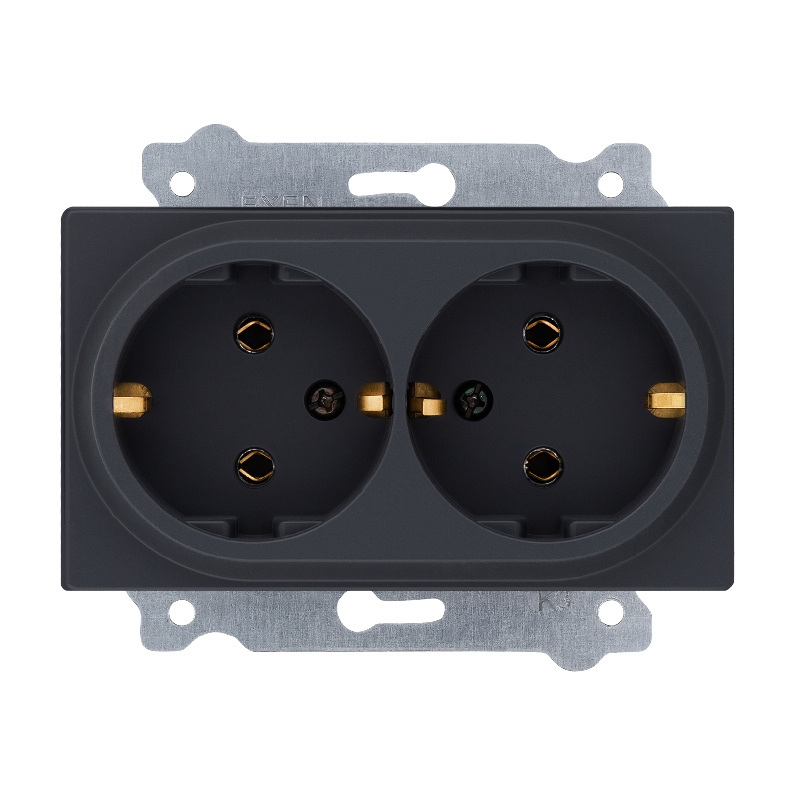 Exen Füme Modül+Kapak  Ikili Toprakli Priz (Comfort)