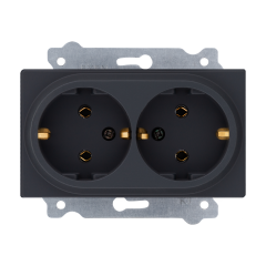 Exen Füme Modül+Kapak  Ikili Toprakli Priz (Comfort)