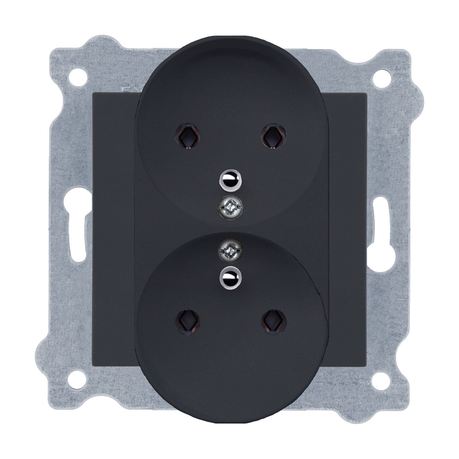 Exen Füme Modül+Kapak  Ikili Çocuk Korumali Ups Toprakli Priz (Tekli Çerçeve)