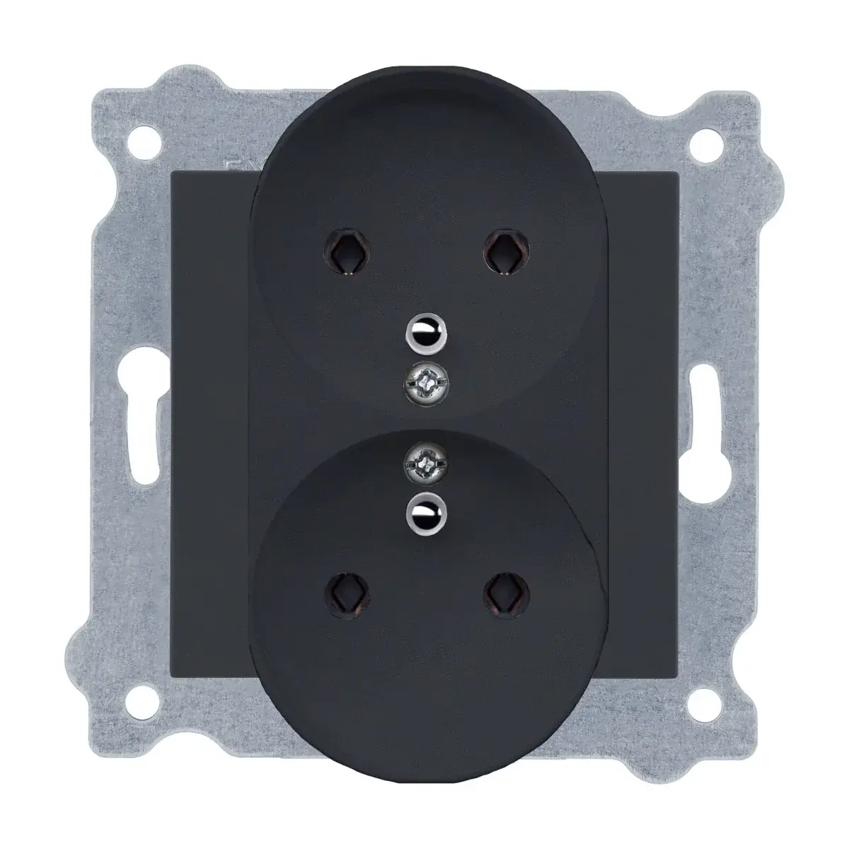 Exen Füme Modül+Kapak  Ikili Çocuk Korumali Ups Toprakli Priz (Tekli Çerçeve)