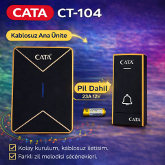 Cata Uzaktan Kumandalı Zil CT-104 Lüx Model Led Işıklı