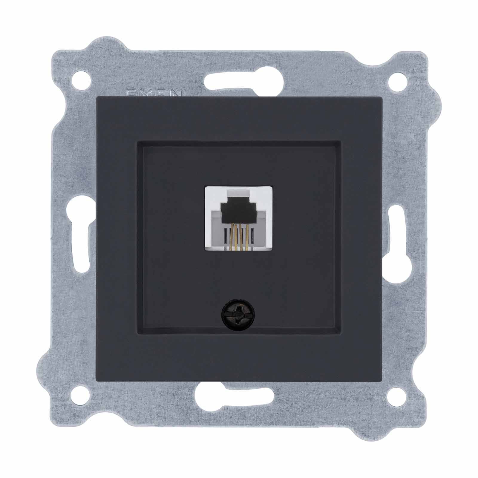 Exen Füme Modül+Kapak  Nümeris Telefon Prizi (Rj11 Kablolu)