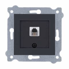 Exen Füme Modül+Kapak  Nümeris Telefon Prizi (Rj11 Kablolu)