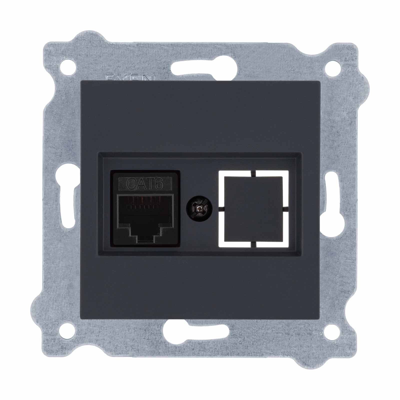 Exen Füme Modül+Kapak  Tekli Data Prizi Cat6
