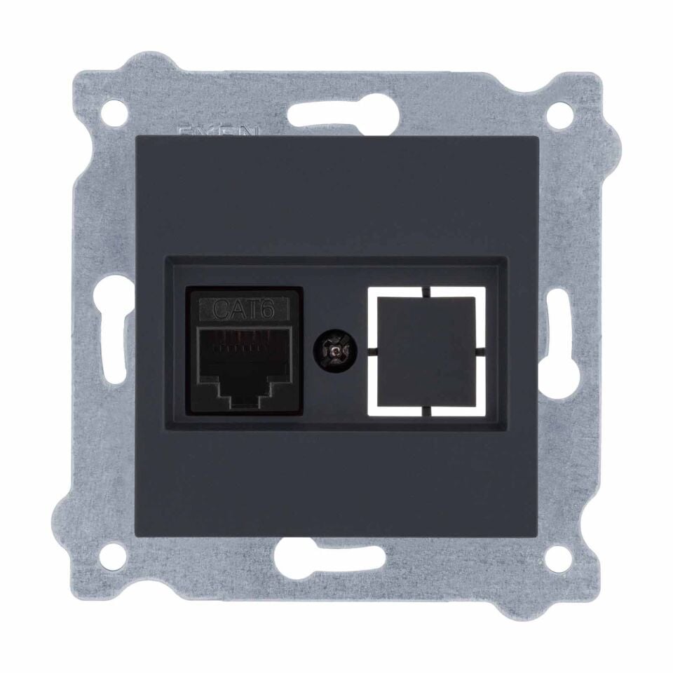 Exen Füme Modül+Kapak  Tekli Data Prizi Cat6