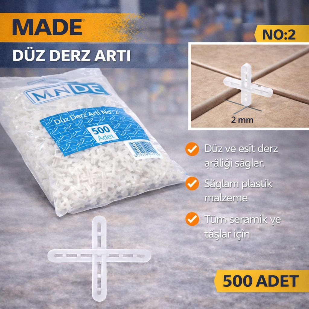 Made Düz Derz Arti No: 2 500 Adet