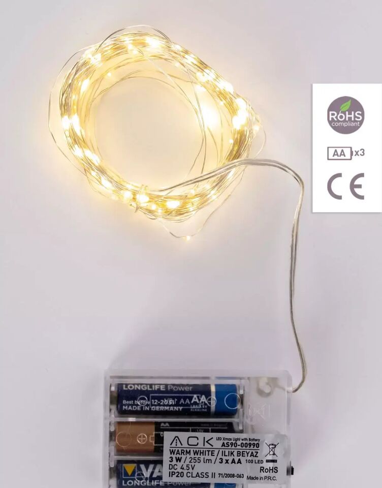 ACK 10Mt 100Led 3000K Peri Led Susleme Isıgı AS90-00990